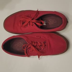 Candy Red vans with Gum Sole size 8.5